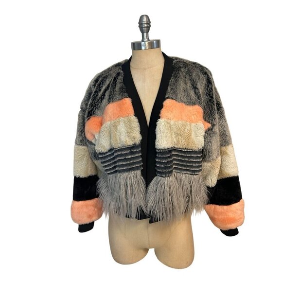 Young Fabulous & Broke On The Road Tokyo Faux Fur Jacket M/L - Picture 2 of 6